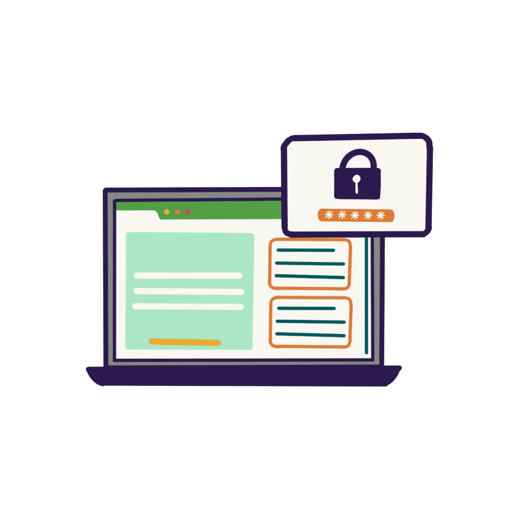 Bildschirm mit einer sicheren WordPress Website.